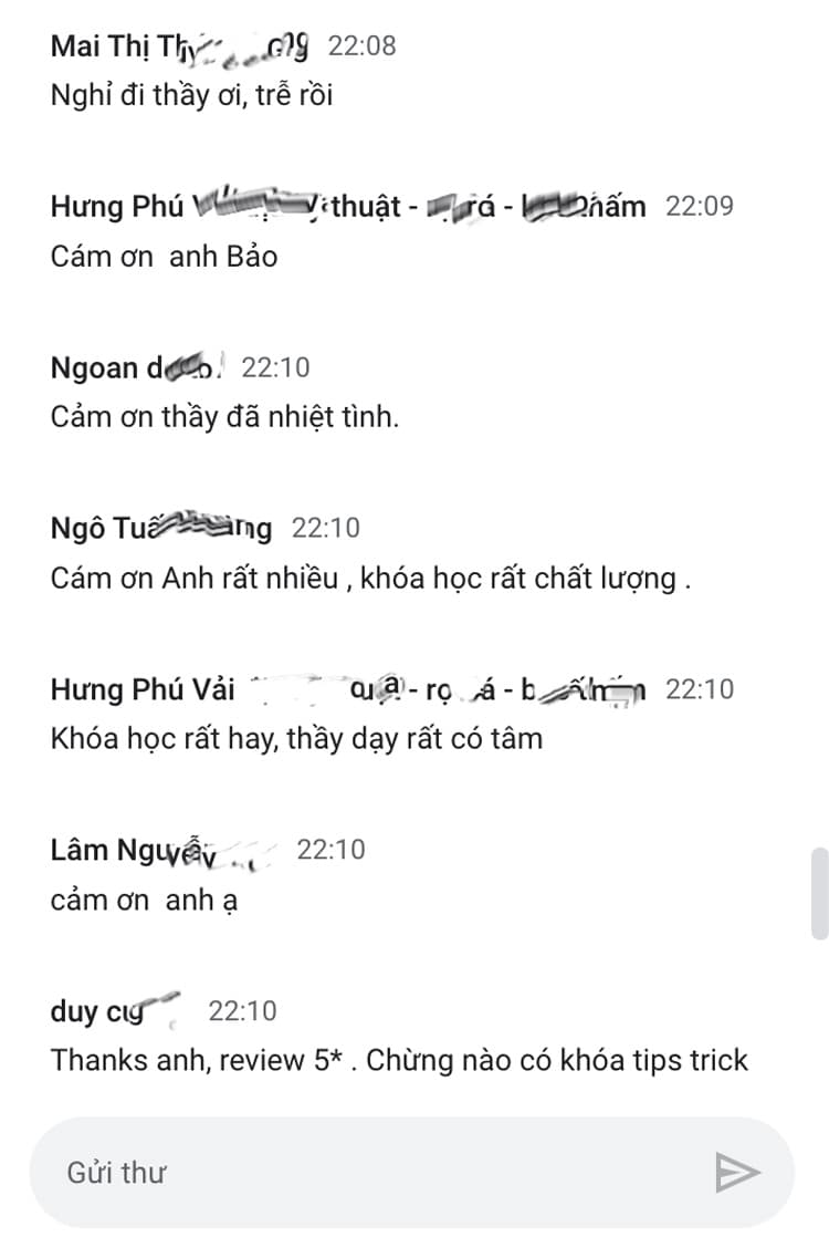 Feedback học viên 1